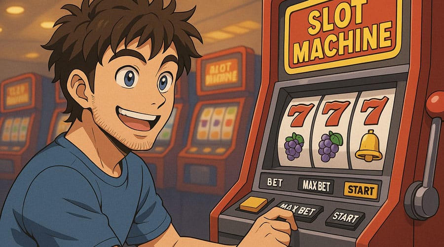 A collage of logos and characters from a wide variety of popular online slot games.